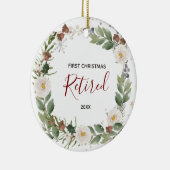 Winter Floral Eerste Kerstmis Ornament in ruste (Rechts)