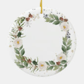 Winter Floral Eerste Kerstmis Ornament in ruste (Achterkant)