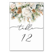 Winter Floral en Pine Wedding Kaart (Voorkant)