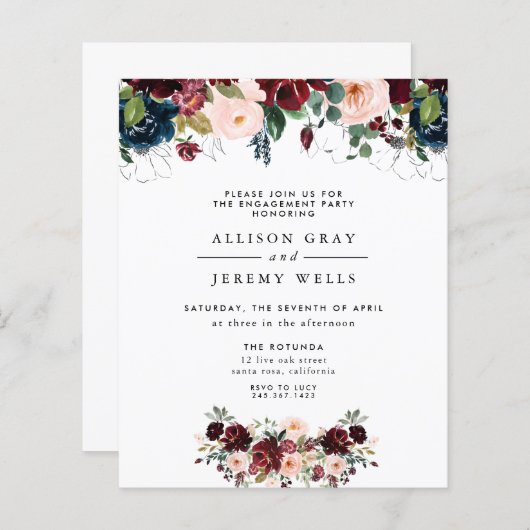 Winter Floral Engagement Party (Voorkant / Achterkant)