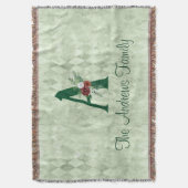 Winter Floral geïllustreerd Letter A Persoonlijk Deken (Voorkant Verticaal)