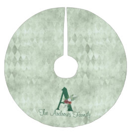 Winter Floral geïllustreerd Letter A Persoonlijk Kerstboom Rok