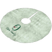 Winter Floral geïllustreerde letter O op persoonli Kerstboom Rok (Gekanteld)