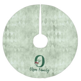 Winter Floral geïllustreerde letter O op persoonli Kerstboom Rok