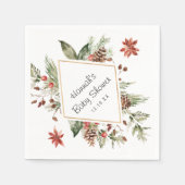 Winter Floral Greenery | Baby shower Napkins Servet (Voorkant)