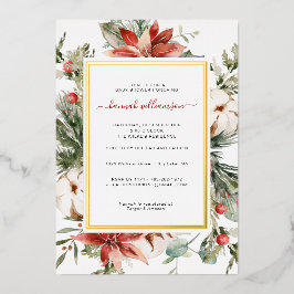 Winter Floral Greenery | KerstBaby shower Folie Uitnodiging