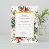 Winter Floral Greenery | KerstBaby shower Folie Uitnodiging (Staand Voorkant)