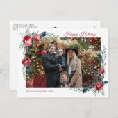 Winter Floral Greenery kerstfoto Briefkaart (Voorkant / Achterkant)