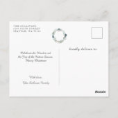 Winter Floral Greenery kerstfoto Briefkaart (Achterkant)