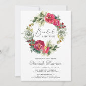 Winter Floral Greenery Waterverf Vrijgezellenfeest Kaart (Voorkant)