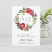 Winter Floral Greenery Waterverf Vrijgezellenfeest Kaart (Staand voorkant)