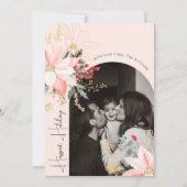 Winter Floral Happiest Feestdagen Verticale foto Feestdagenkaart (Voorkant)