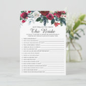 Winter Floral Hoe goed ken je het bruidsspel? Kaart (Staand voorkant)