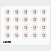 Winter Floral Holiday Ronde Sticker (Vel)