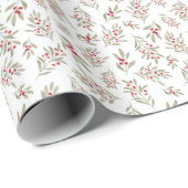 Winter Floral Holiday Wrapping Paper Cadeaupapier (Rol Hoek)