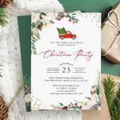 Winter Floral Holly Berries Vrachtkerstfeest Kaart