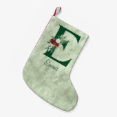 Winter Floral Illustrated Letter E Personalized Kleine Kerstsok (Voorkant (Hangend))