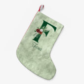 Winter Floral Illustrated Letter F Personalized Kleine Kerstsok (Voorkant (Hangend))
