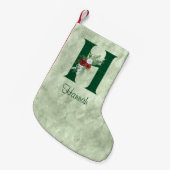 Winter Floral Illustrated Letter H Personalized Kleine Kerstsok (Voorkant (Hangend))