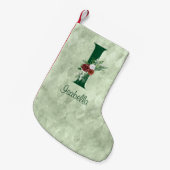 Winter Floral Illustrated Letter I Personalized Kleine Kerstsok (Voorkant (Hangend))