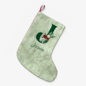 Winter Floral Illustrated Letter J Personalized Kleine Kerstsok (Voorkant (Hangend))
