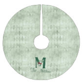 Winter Floral Illustrated Letter M Personalized Kerstboom Rok (Voorkant)