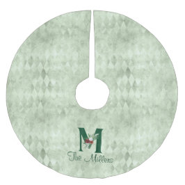 Winter Floral Illustrated Letter M Personalized Kerstboom Rok