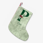 Winter Floral Illustrated Letter P Personalized Kleine Kerstsok (Voorkant (Hangend))