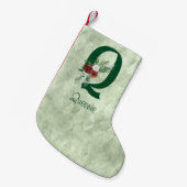 Winter Floral Illustrated Letter Q Personalized Kleine Kerstsok (Voorkant (Hangend))