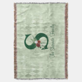 Winter Floral Illustrated Letter S Personalized Deken (Voorkant Verticaal)