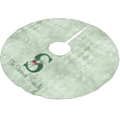 Winter Floral Illustrated Letter S Personalized Kerstboom Rok (Gekanteld)