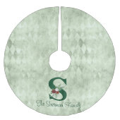 Winter Floral Illustrated Letter S Personalized Kerstboom Rok (Voorkant)