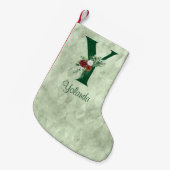 Winter Floral Illustrated Letter Y Personalized Kleine Kerstsok (Voorkant (Hangend))