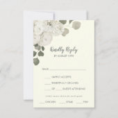 Winter Floral|Ivory Menu Choice Wedding RSVP-kaart (Voorkant)