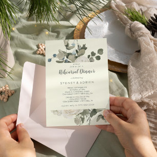 Winter Floral   Ivory rehearings diner Kaart