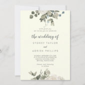 Winter Floral | Ivory the Wedding of Invitation Kaart (Voorkant)
