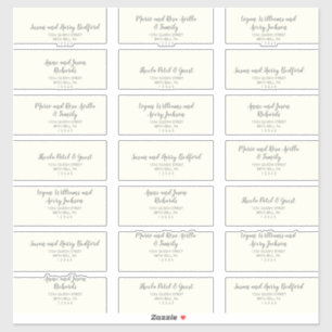 Winter Floral   Ivory Wedding Guest Adresetiketten Sticker