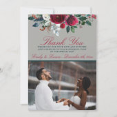 Winter Floral kerstfeest december Dank je wel Kaart (Voorkant)