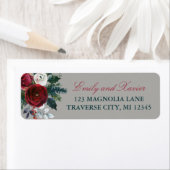 Winter Floral kerstfeestdag december Etiket (Insitu)