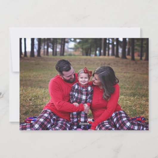 Winter Floral kerstmis pine Family Holiday Card Feestdagenkaart (Achterkant)