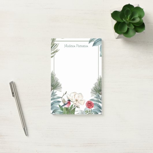 Winter Floral Kerstmis Waterverf op maat Post-it® Notes (Kantoor)
