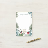 Winter Floral Kerstmis Waterverf op maat Post-it® Notes (Op bureau)