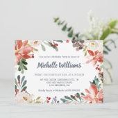 Winter Floral Lijst Berries verlaat volwassen verj Kaart (Staand voorkant)