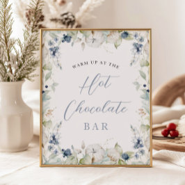 Winter Floral Lijst Hot Chocolate Vrijgezellenfees Poster