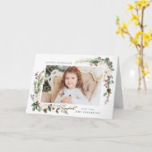 Winter Floral Lijst | Vakantieknopkaart Kaart (Gele Bloem)