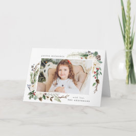 Winter Floral Lijst | Vakantieknopkaart Kaart