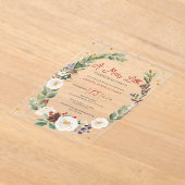 Winter Floral Merry Little Christmas Party Acryl Uitnodigingen (Laagn)