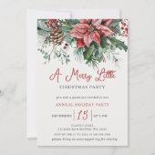 Winter Floral Merry Little Christmas Party Kaart (Voorkant)