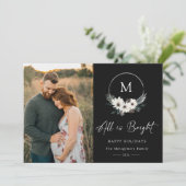 Winter Floral Monogram Hoop Wreatfoto (Staand voorkant)