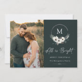 Winter Floral Monogram Hoop Wreatfoto (Voorkant)